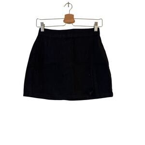 Lioness The Lola Black Denim Mini Skirt Size XS Side Slit